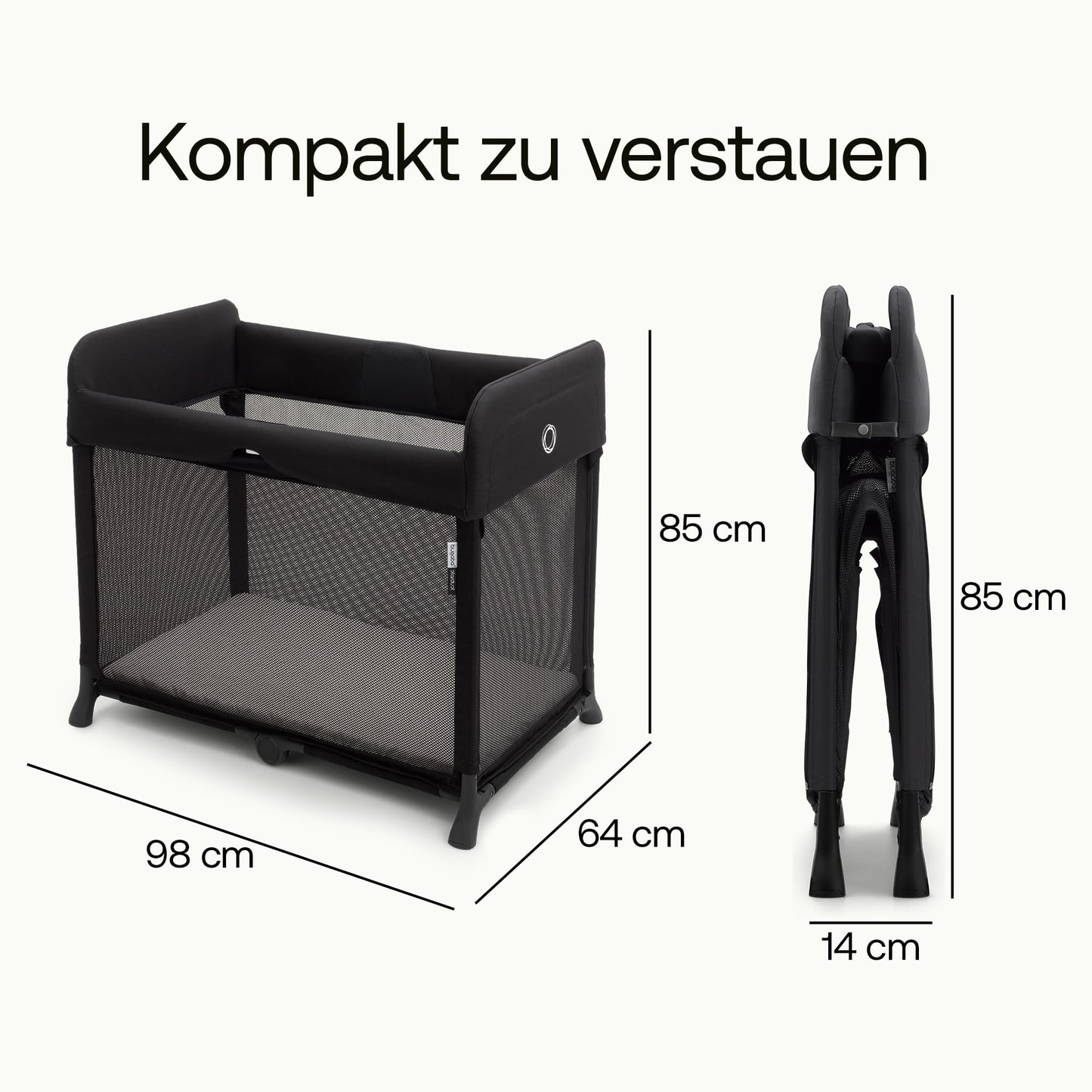 Bugaboo Stardust, 2-in-1, leichtes, kompaktes und faltbares Reisebett | kompakter Spielstall, mit Matratze, in 1 Sekunde aufgeklappt, für Babys und Kleinkinder, inklusive Tragetasche, Desert Taupe