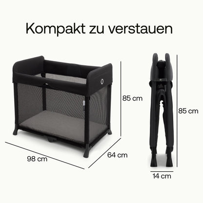 Bugaboo Stardust, 2-in-1, leichtes, kompaktes und faltbares Reisebett | kompakter Spielstall, mit Matratze, in 1 Sekunde aufgeklappt, für Babys und Kleinkinder, inklusive Tragetasche, Desert Taupe