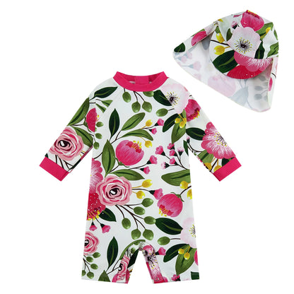 upandfast Baby Swimsuit with Buttons UV Protection Swimwear for Baby Girls 