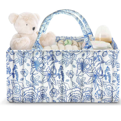 Changing Table Organiser, Baby Changing Table Organiser, Nappy Bag with Compartments and Handles, Newborn Baby Essentials, Gift Basket for Changing Children, Storage Basket for Changing Table