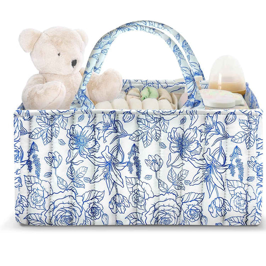 Changing Table Organiser, Baby Changing Table Organiser, Nappy Bag with Compartments and Handles, Newborn Baby Essentials, Gift Basket for Changing Children, Storage Basket for Changing Table