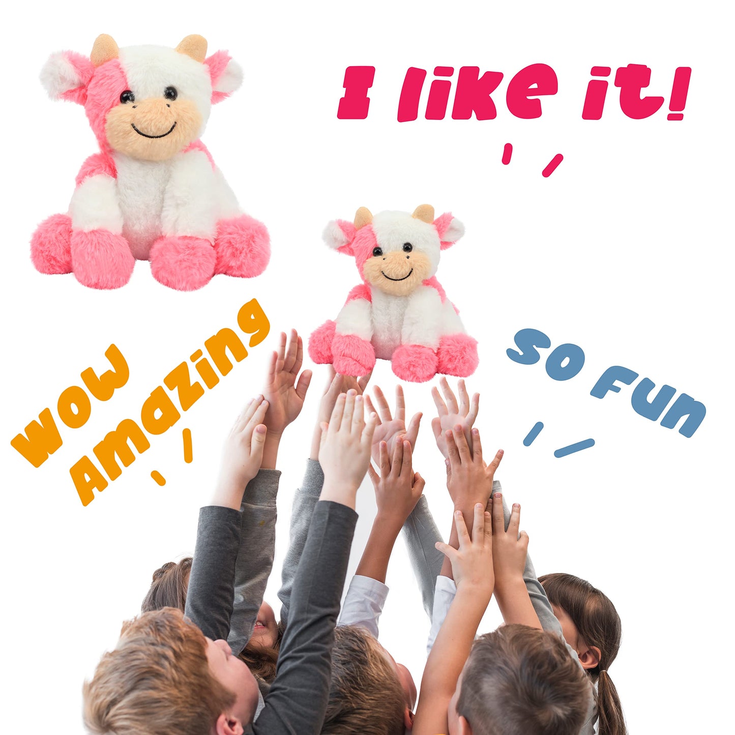 Hopearl Niedliches Plüschkuh-Spielzeug, Schlenker, Milchrinder, weiches Stofftier, niedliches Geburtstag, für Jungen, Mädchen, Kinder, Kleinkinder, 22,9 cm