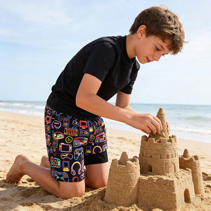 Fanient Badehose Jungen Schwimmshorts - 2 in 1 Badeshorts mit Kompression Liner für optimalen Komfort