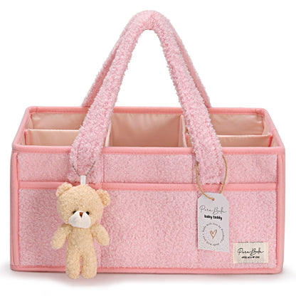 Baby Windel Caddy Organizer für Wickelauflage, Aufbewahrungskorb für Windeln und Tücher, Geschenk für Babyparty, Autowagen Organizer, Kindergarten Windel Organizer, Laptop