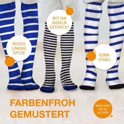 wellyou Children's Tights Girls & Boys - Set of 3 Baby Tights with Pattern - Colourful Cotton Tights Made of Oeko-Tex Certified Materials (Size 62-146)