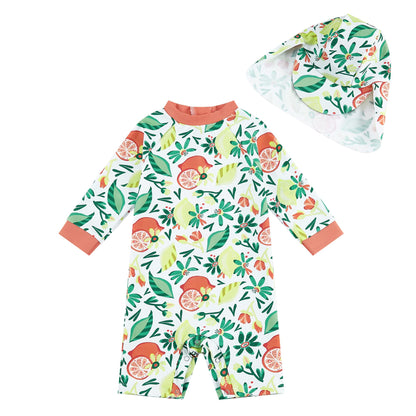 upandfast Baby Swimsuit with Buttons UV Protection Swimwear for Baby Girls 