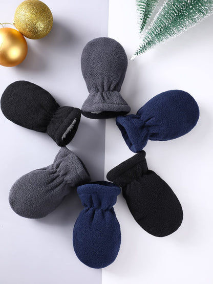Boyiee 3 Pairs Newborn Baby and Toddler Winter Mittens Gloves Fleece