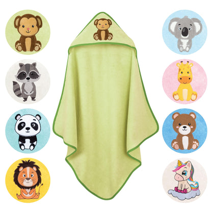 LAYNENBURG Premium Kapuzenhandtuch Baby - Badehandtuch aus 100% Baumwolle - Oeko TEX - Handtuch mit Kapuze für Neugeborene & Kinder - Badetuch, Babyhandtuch Mädchen, Jungen (Waschbär 80 x 80cm)