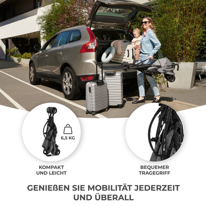 Kinderkraft TIK Kinderwagen, Liegebuggy, Sportwagen, Leicht - 6,5kg, Drehbare Vorderräder, Verstellbarer Griff, Stufenlose Einstellung der Rückenlehne, Schnelles Zusammenklappen, bis zu 17kg, Grün - Meloni2