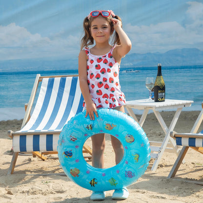 TIZAX Badeanzug für Mädchen Einteiliger Schwimmanzug Kleinkind Niedliche Rüschen Bademode Schnell trocknende Sommerferien Bikini für Kinder 2~7 Jahre