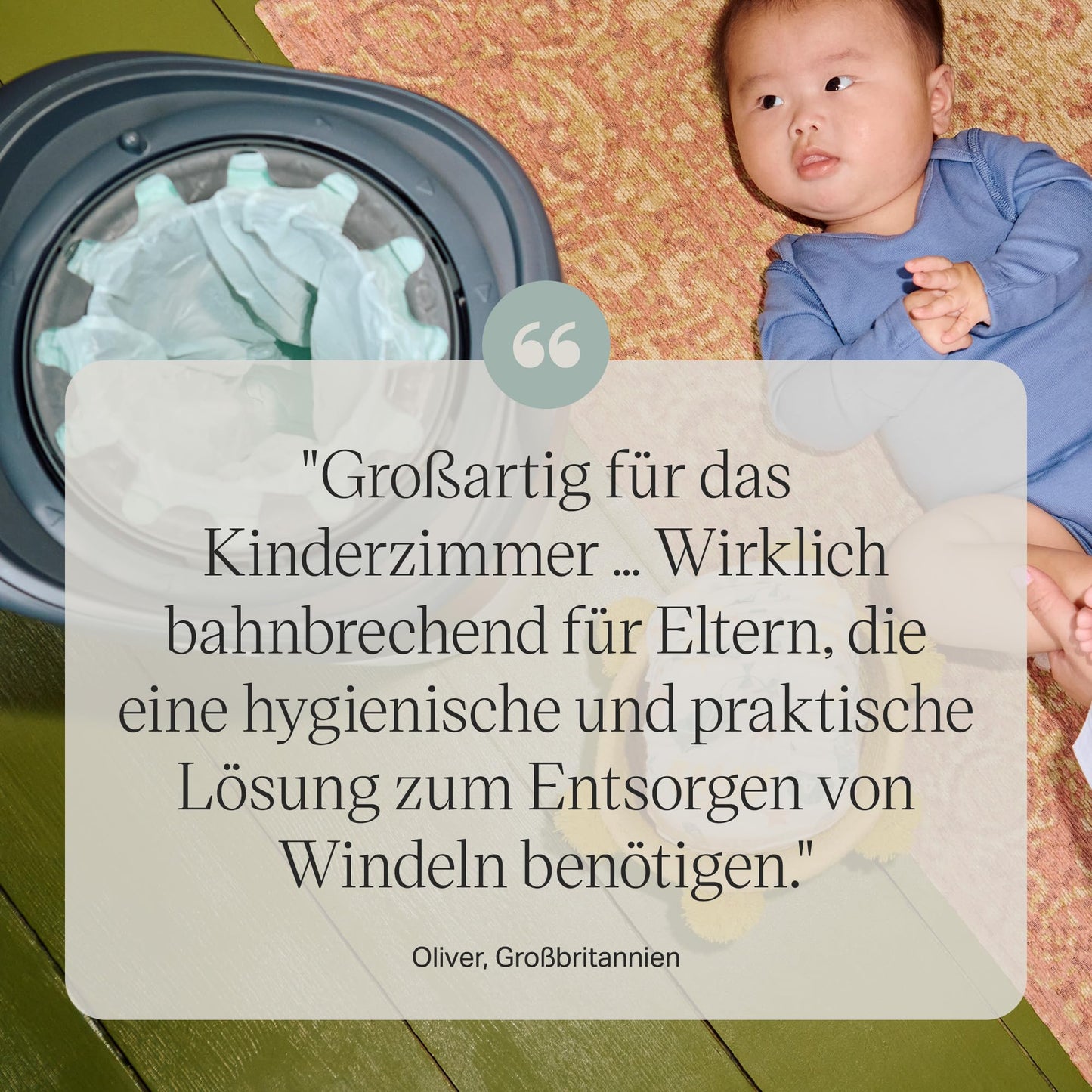 Tommee Tippee Twist and Click Advanced Windeleimer, umweltfreundliches System, inkl. 6x Nachfüllkassetten mit nachhaltig gewonnenem, antibakteriellem GREENFILM, Weiβ
