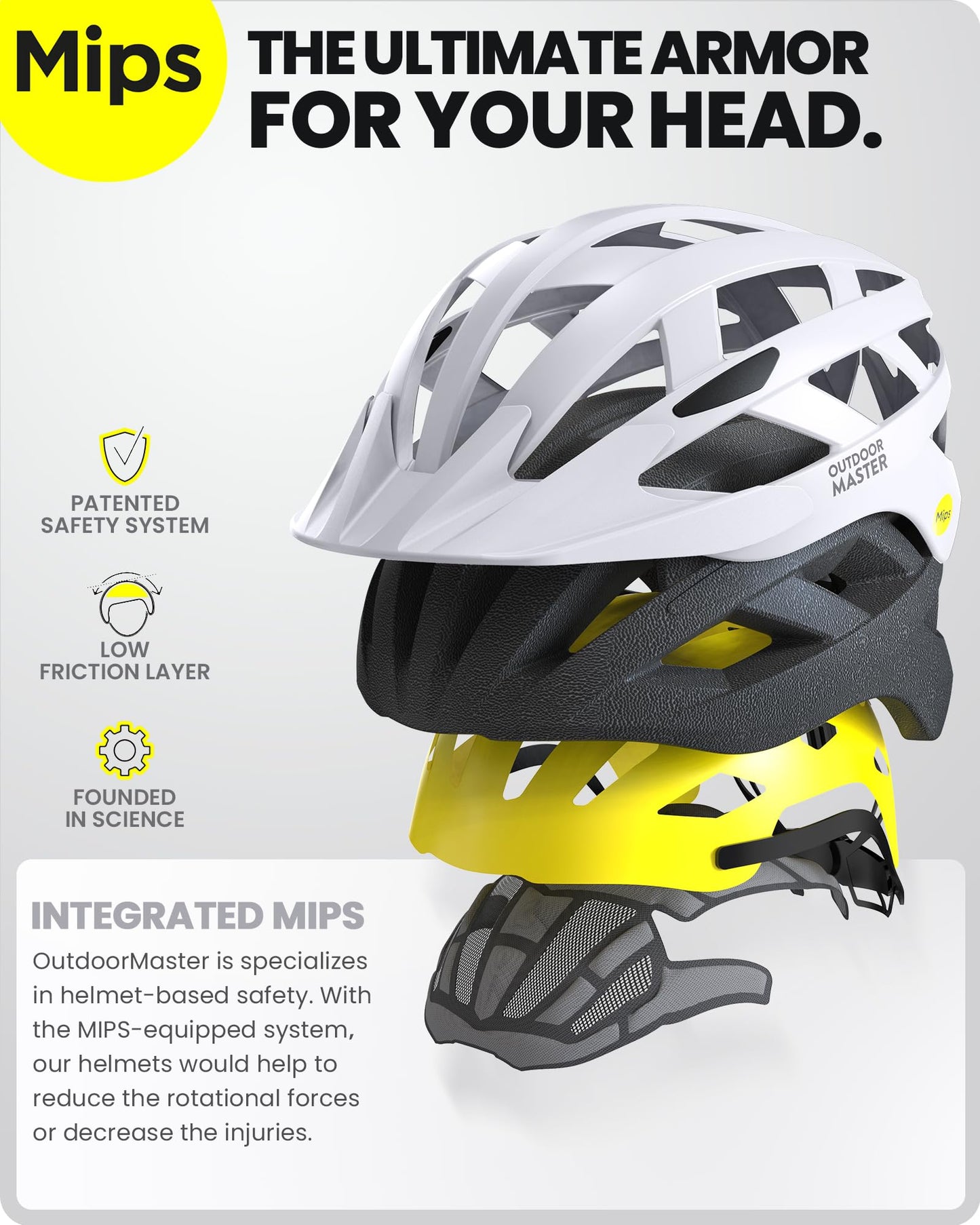 OutdoorMaster MIPS Fahrradhelm - Zwei herausnehmbare Innenfutter & Belüftung in Multi-Environment - Fahrradhelm in Mountain, Autobahn für Jugendliche & Erwachsene
