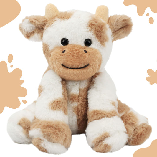 Hopearl Niedliches Plüschkuh-Spielzeug, Schlenker, Milchrinder, weiches Stofftier, niedliches Geburtstag, für Jungen, Mädchen, Kinder, Kleinkinder, 22,9 cm