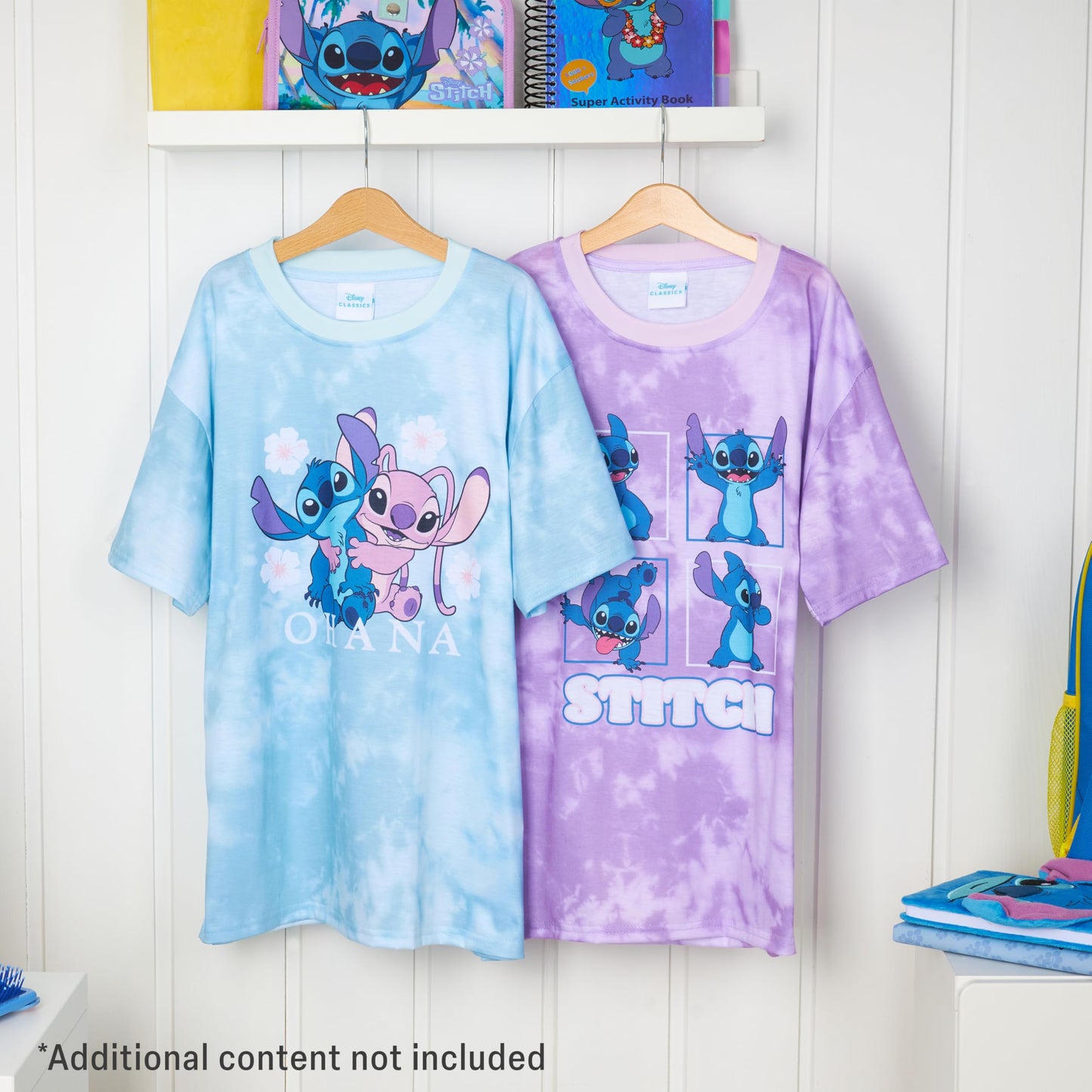 Disney Stitch T Shirt Mädchen Teenagers mit Rundhalsausschnitt 2er Pack Farbenfrohe T-Shirt Kinder Set Geschenke für Mädchen