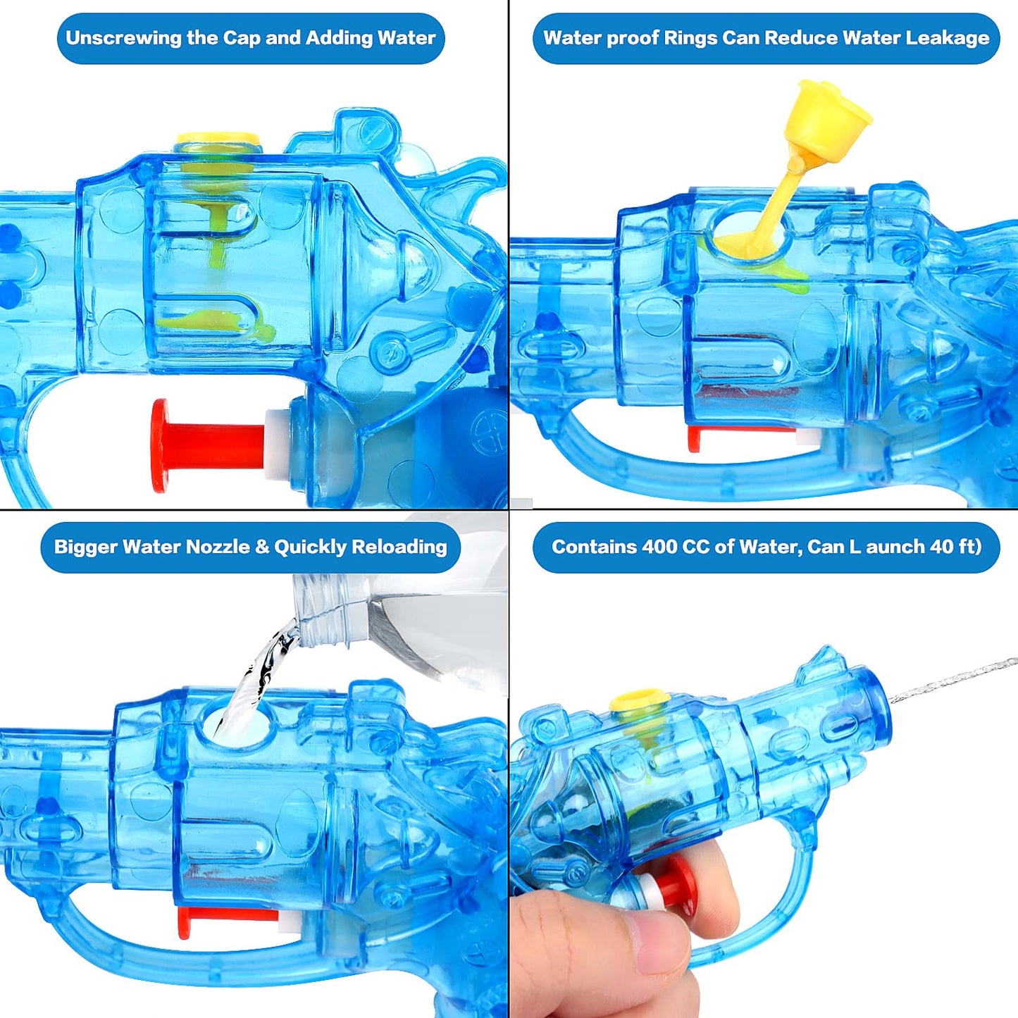 DERAYEE 12 Stück wasserpistole klein,Wasserspritzpistolen,Spritzpistole,Mini Wasserpistolen,Sommer Spielzeug Garten Pool Party Mitgebsel für Kinder