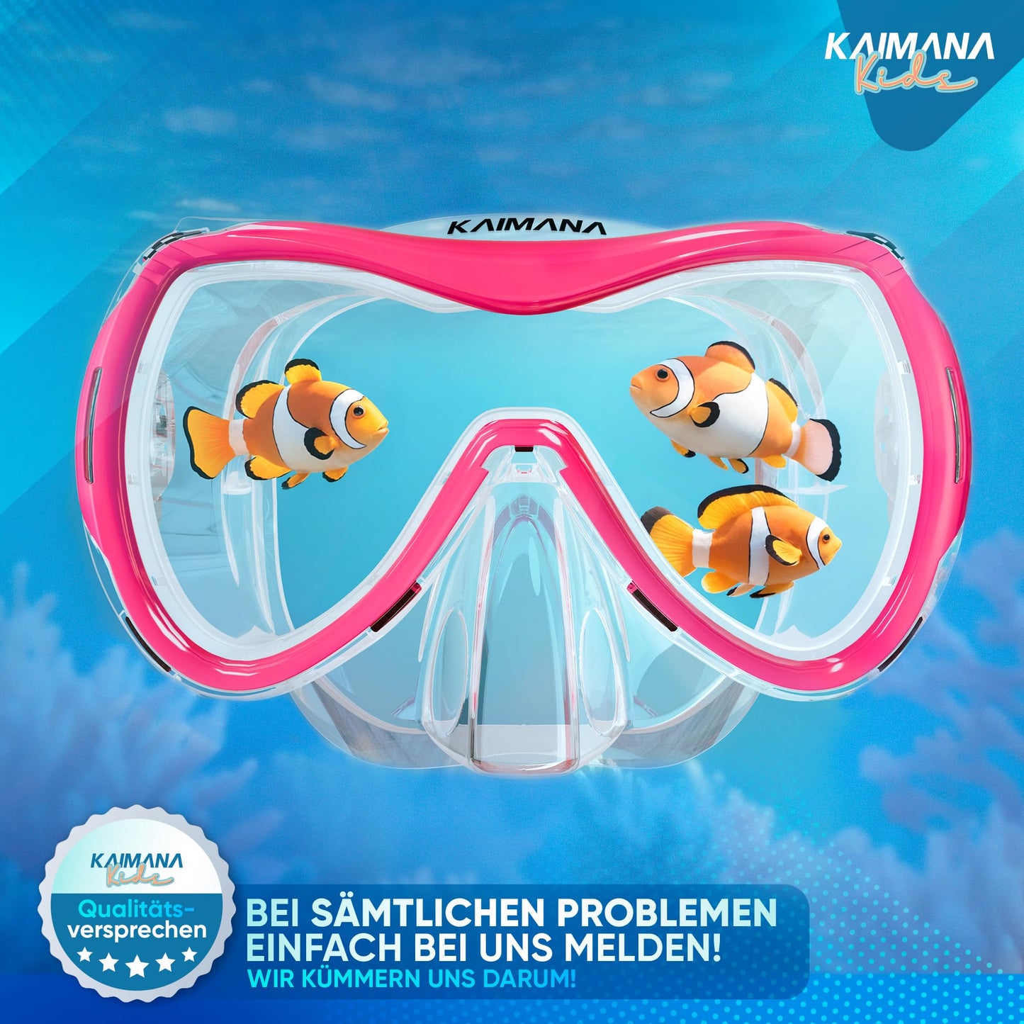 Das Neue KAIMANA® SeaExplorer Schnorchelset Kinder + Tragetasche, Taucherbrille mit Schnorchel, Taucherbrille Kinder, Alternative zur Schnorchelmaske Kinder, Taucherbrille mit Stoffband/Silikonband