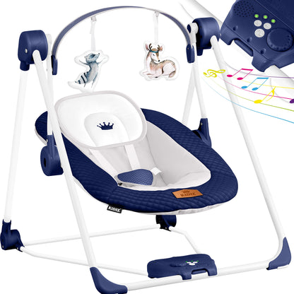 KIDIZ® Baby Rocker Baby Swing with 5 Speed Settings Foldable Baby Rocker Swing Baby High Chair with Play Arch Toys 5 Soothing Natural Sounds Newborn Anthracite
