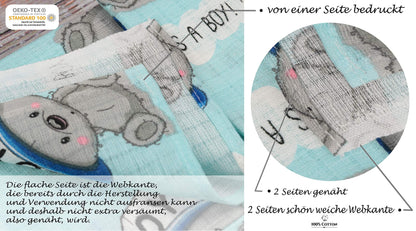 FENSILO - Mulltücher - Mullwindeln - 10er Pack 70x80 cm - Stoffwindeln, Made IN EU, schadstoffgeprüft - Spucktücher Set für Mädchen – Baby Mullwindeln- Rosa - Oeko-TEX Zertifiziert