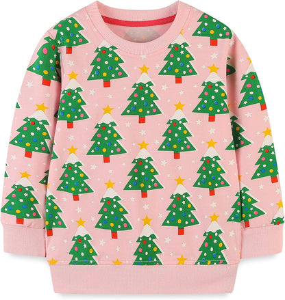 Mädchen Sweatshirt für Kinder Süß Cartoon Pullover Baumwolle Top Langarm T-Shirt Größe 1-12 Jahre