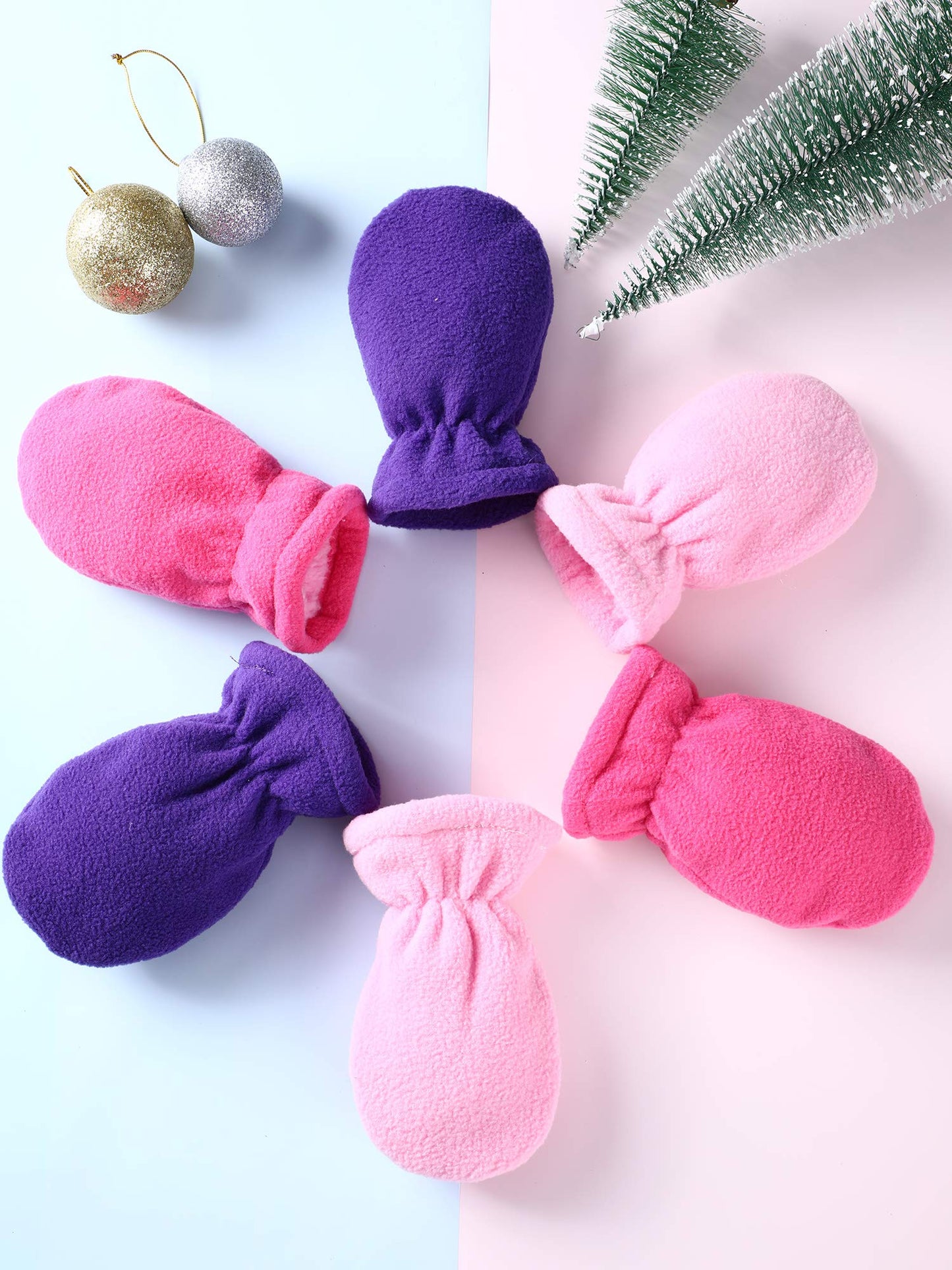 Boyiee 3 Pairs Newborn Baby and Toddler Winter Mittens Gloves Fleece