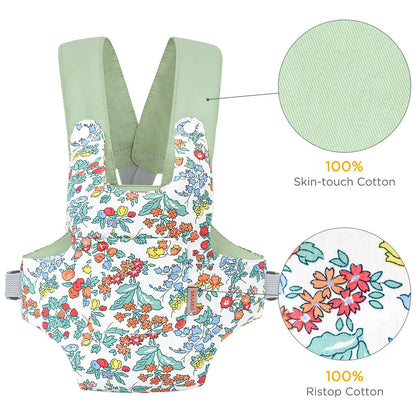 GAGAKU Puppentrage ab 3 Jahre Bauchtrage Babypuppen Zubehör Schultergurte Babytrage Puppe Kleinkind Puppentragetasche Stofftiertrage Kuscheltierträger - Rose - Kaninchengarten