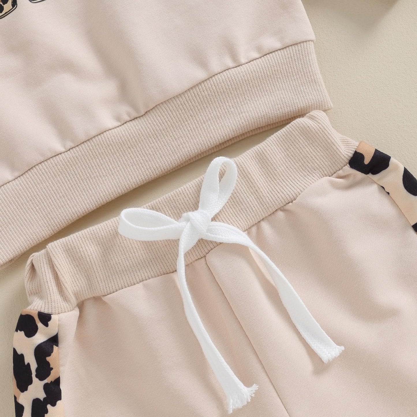 Geagodelia Baby Mädchen Kleidung Outfit Set Langarm Sweatshirt + Leopard Hose Neugeborenen Weiche Baby Set Mama’s Mini 2-teilig