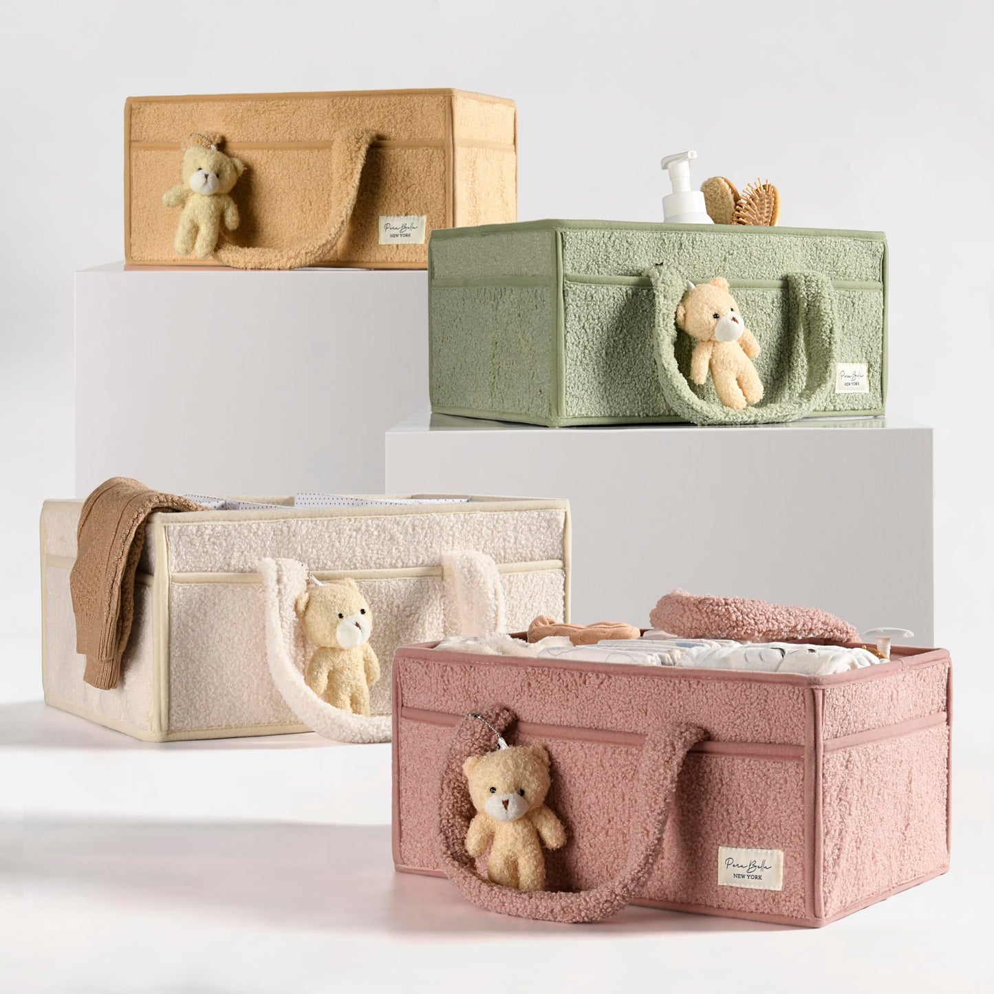 Baby Windel Caddy Organizer für Wickelauflage, Aufbewahrungskorb für Windeln und Tücher, Geschenk für Babyparty, Autowagen Organizer, Kindergarten Windel Organizer, Laptop