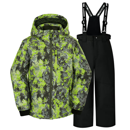 SMONTY SNOWER Boys' Snowsuit with Removable Hood, Ski Suit, Extra Warm, Winter Suit