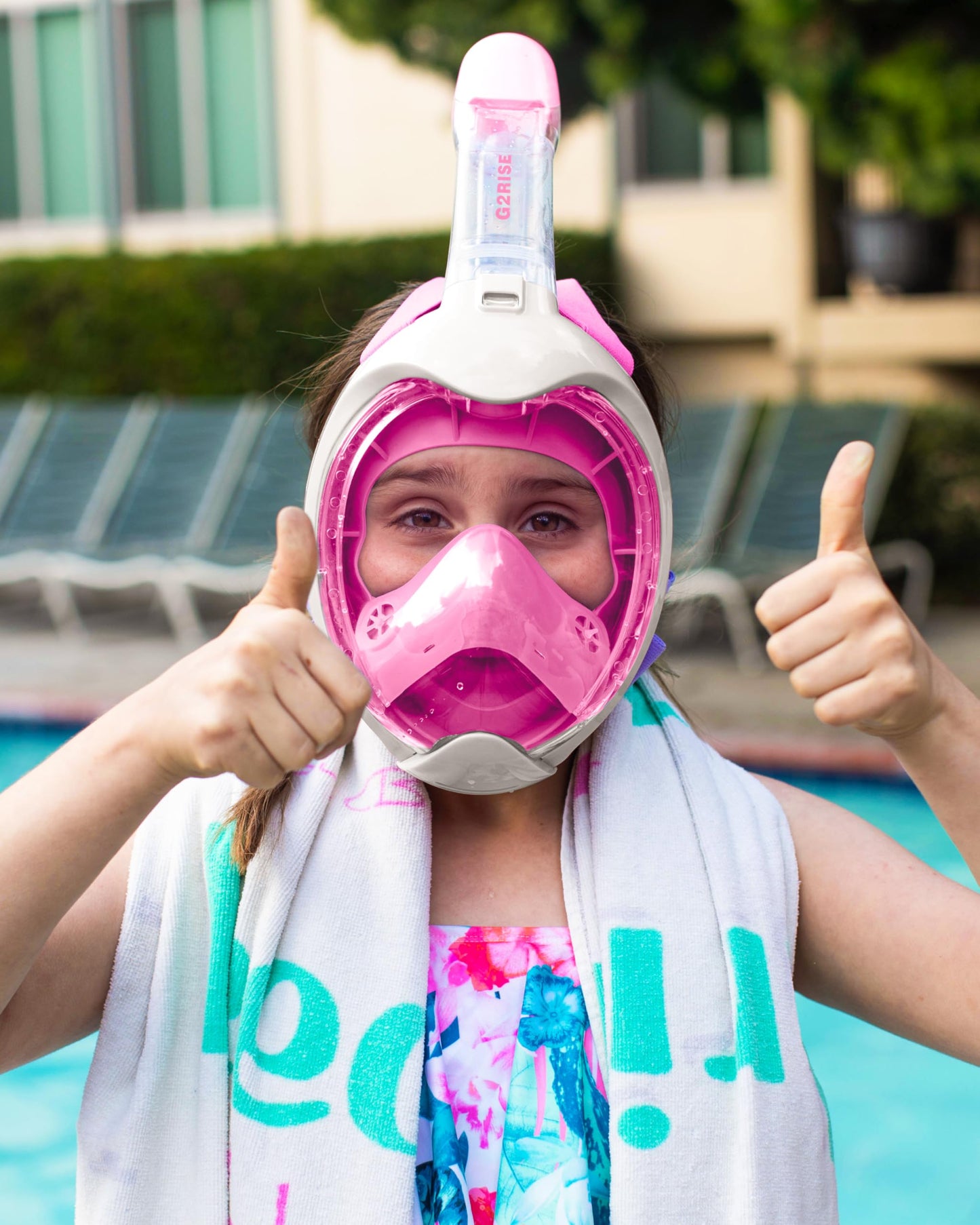 G2RISE® Schnorchelmaske Kinder, tauchermaske vollgesichtsmaske, CO2-sichere, Anti-Beschlag und Trockenoberteil Schnorchel Vollmaske