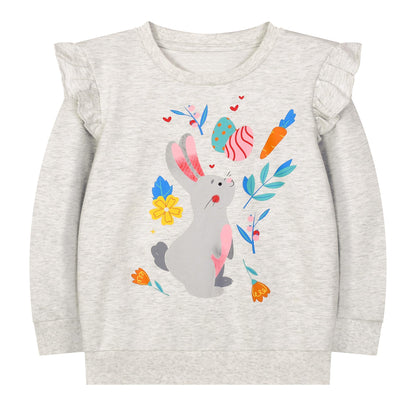 Codkkre Girls' Sweatshirt for Children Cute Cartoon Sweater Girls Long Sleeve Cotton Shirts Age 2-10 Years