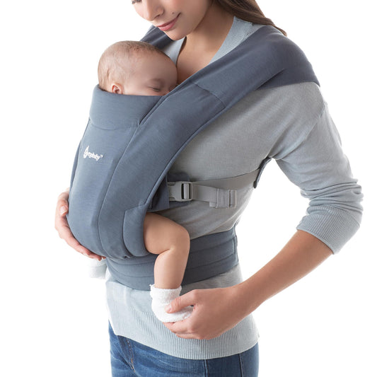 Ergobaby Embrace Babytrage für Neugeborene 3,2-11,3 kg, Oxford Blue