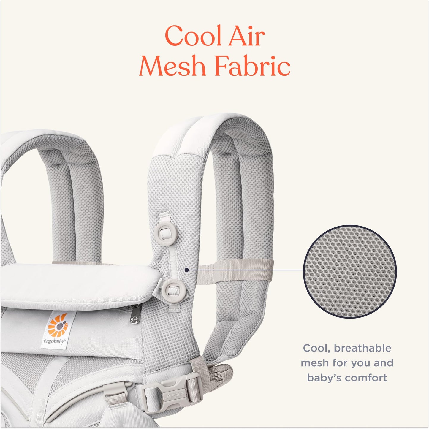 Ergobaby Babytrage, Omni 360 Cool Air Mesh mit 4 Positionen für Neugeborene bis Kleinkinder (0-4 Jahre), ergonomische Kindertrage und Rucksack, Mitternachtsblau