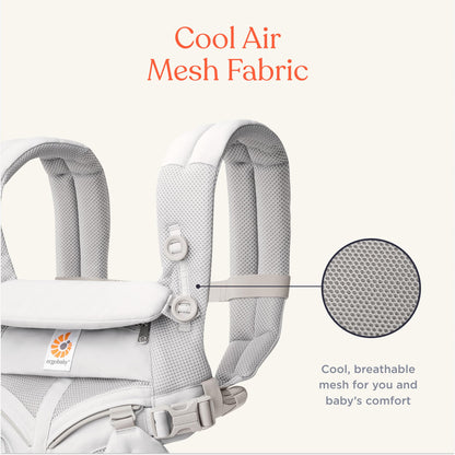 Ergobaby Babytrage, Omni 360 Cool Air Mesh mit 4 Positionen für Neugeborene bis Kleinkinder (0-4 Jahre), ergonomische Kindertrage und Rucksack, Mitternachtsblau