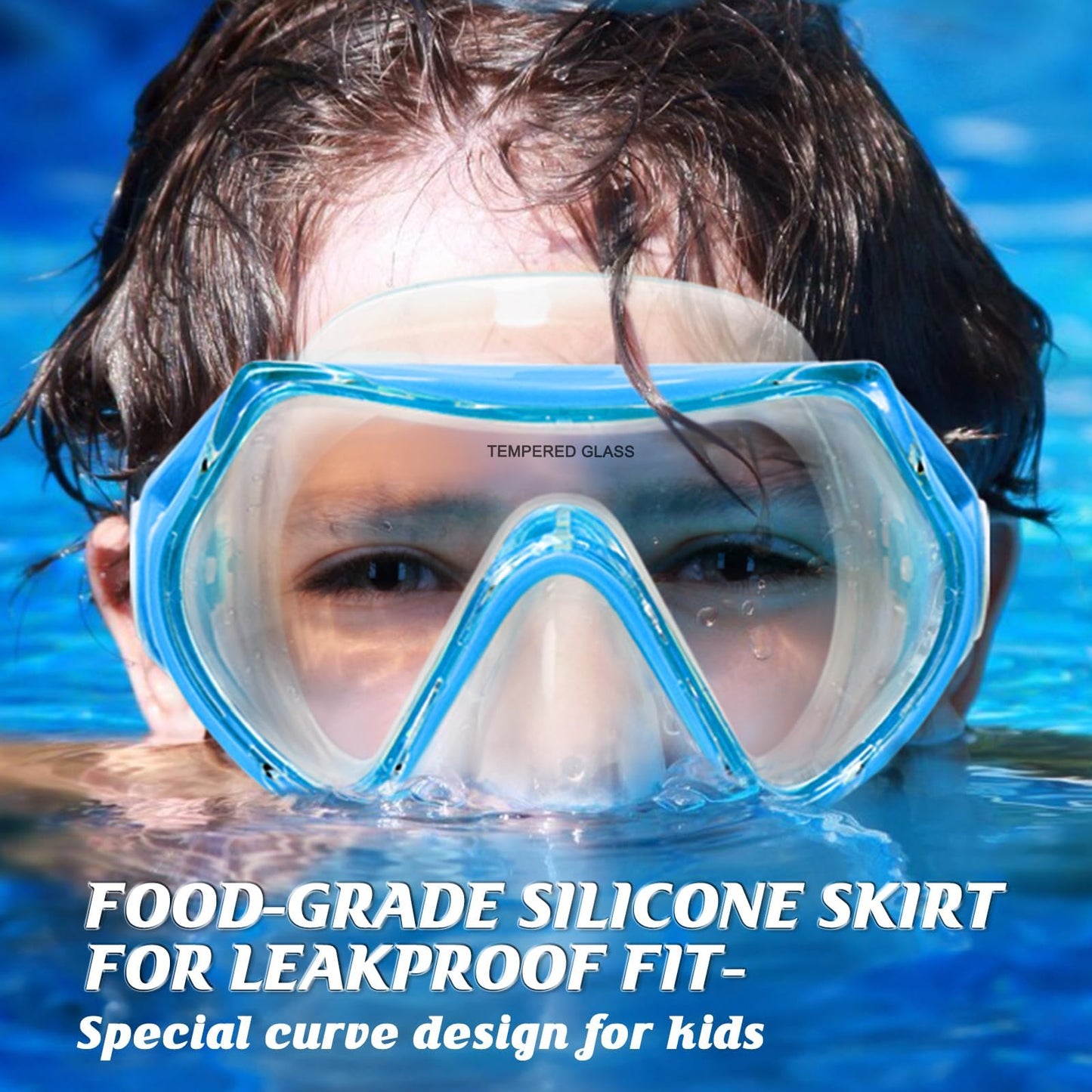 WOVOKA Taucherbrille Kinder, Schwimmbrille Kinder für 4-12 Jahre, Tauchmaske Schnorchelmaske Nasenabdeckung 180°Panorama HD Anti Nebel Anti-Leck für Jungen Mädchen Jugendliche