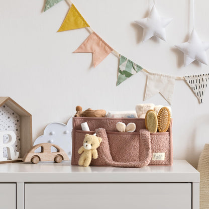 Baby Windel Caddy Organizer für Wickelauflage, Aufbewahrungskorb für Windeln und Tücher, Geschenk für Babyparty, Autowagen Organizer, Kindergarten Windel Organizer, Laptop