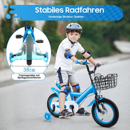 Charocean 12 Zoll Kinderfahrrad für ab 2-5 Jahre Jungen & Mädchen, Upgraded Kinder Fahrrad mit Stützrädern, Fahrrad für Kinder, HöHenverstellbar Kinderfahrräder für Schulung Outdoor Reiten - Meloni2