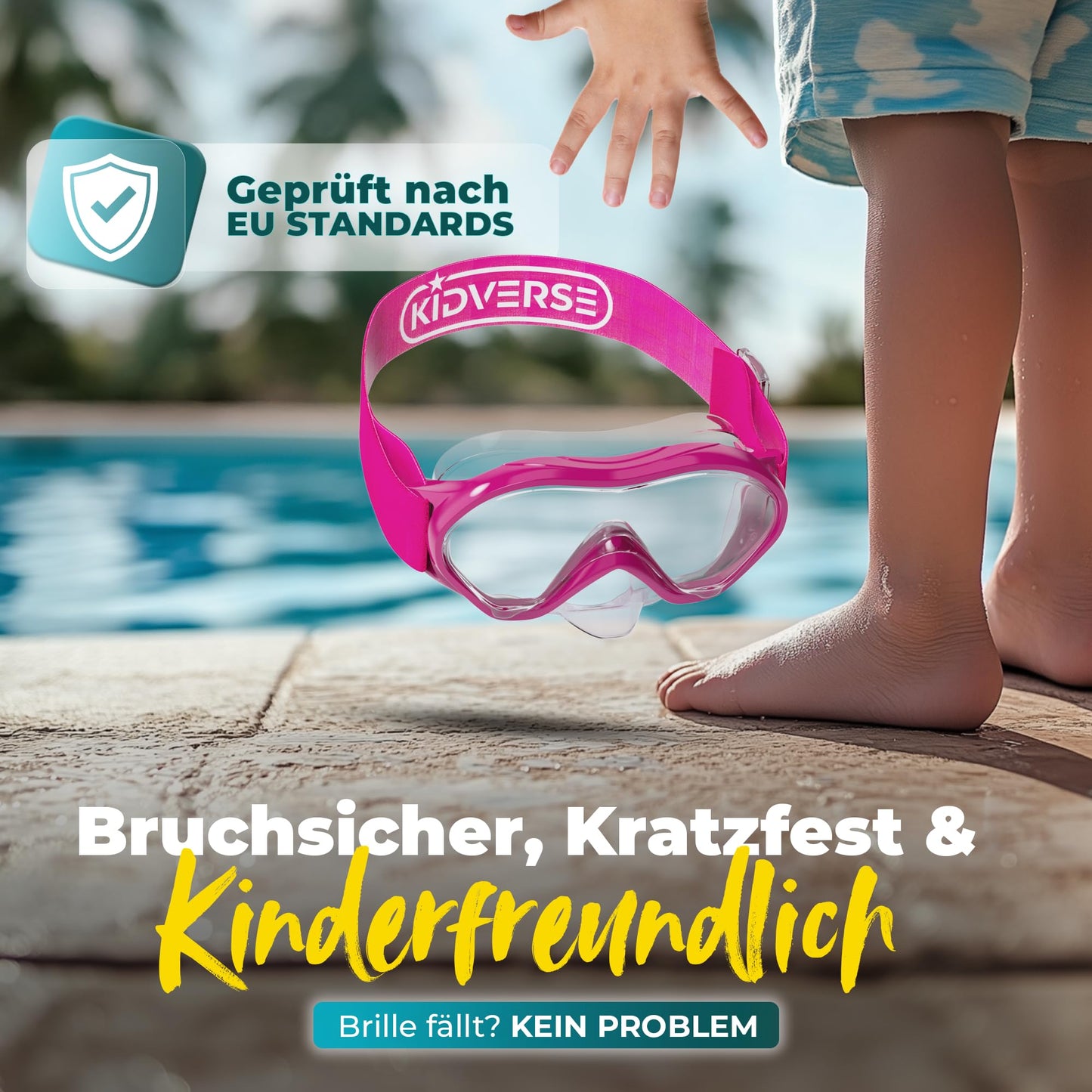 KIDVERSE Schnorchelset Kinder - Taucherbrille mit Schnorchel - Panorama Taucherbrille mit Nase - Kindertaucherbrille Alternative Schnorchelmaske