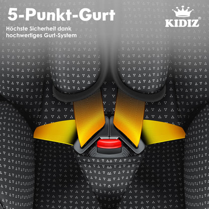 KIDIZ® Autokindersitz Triangle Premium Kindersitz Kinderautositz | Autositz Sitzschale | 9 kg - 36 kg 1-12 Jahre | Gruppe 1/2/3 | universal | zugelassen nach ECE R129/03 | mit Isofix