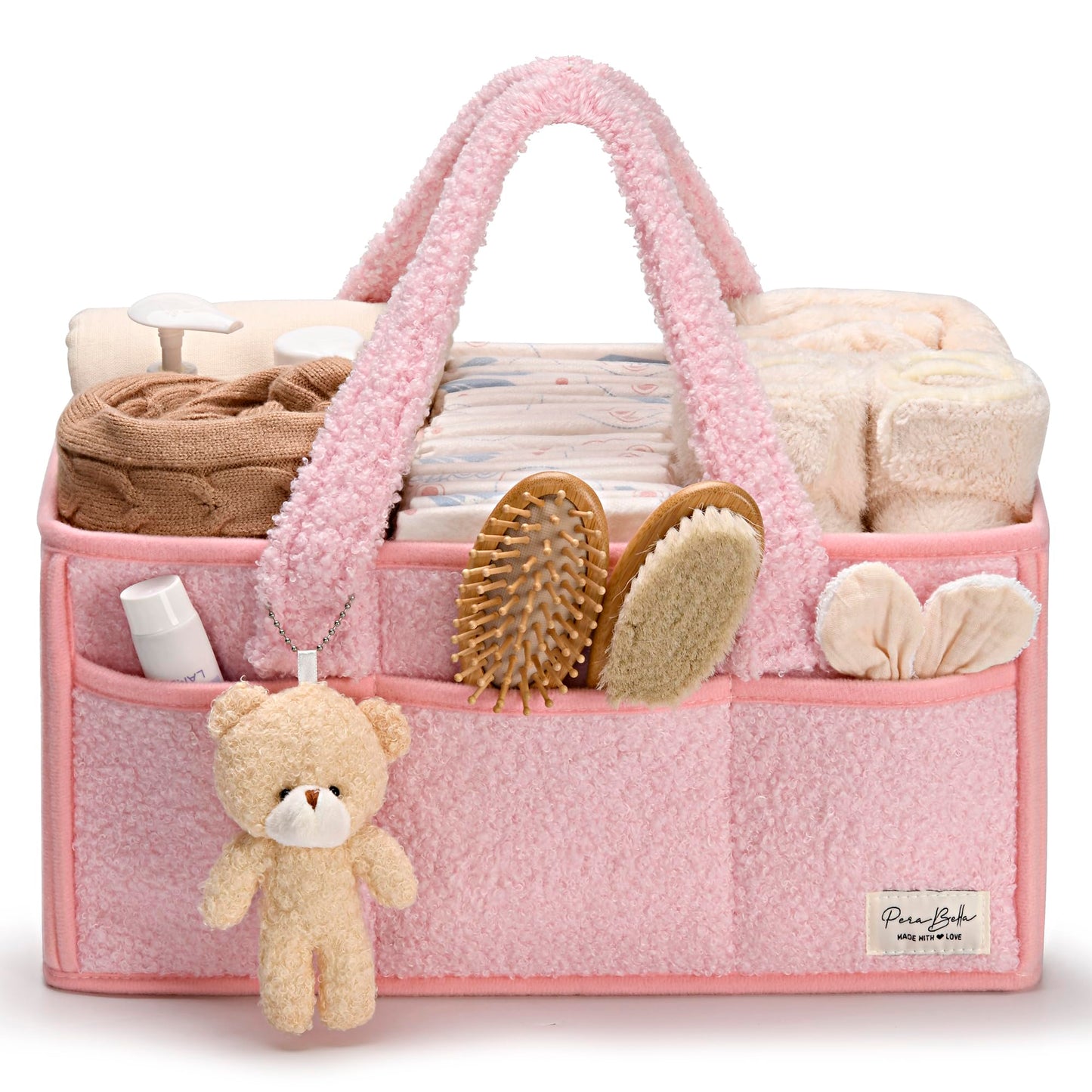 Baby Windel Caddy Organizer für Wickelauflage, Aufbewahrungskorb für Windeln und Tücher, Geschenk für Babyparty, Autowagen Organizer, Kindergarten Windel Organizer, Laptop