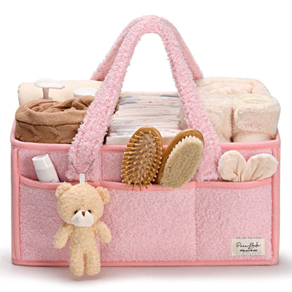 Baby Windel Caddy Organizer für Wickelauflage, Aufbewahrungskorb für Windeln und Tücher, Geschenk für Babyparty, Autowagen Organizer, Kindergarten Windel Organizer, Laptop