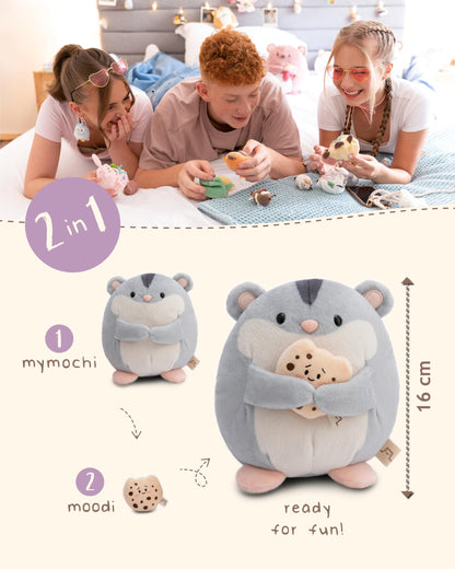 NICI MYMOCHI Fuchs Kuscheltier Geeks 16 cm mit Videospiel in Geschenkbox 11x12x6,5 cm, Flauschiges Stofftier zum Kuscheln, Spielen und Liebhaben - 61151