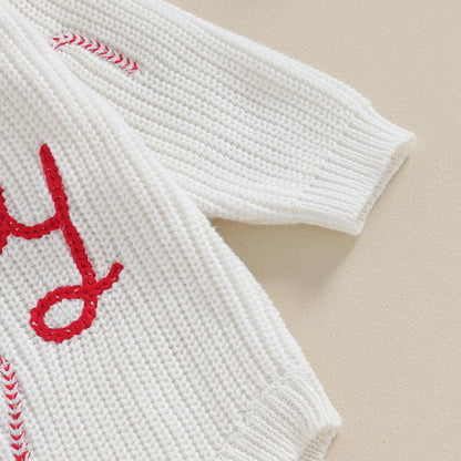 Geagodelia Knitted Christmas Romper Baby Girl Boy Christmas Jumper My First Christmas Newborn Baby Jumper Romper Bodysuit Christmas Jumper