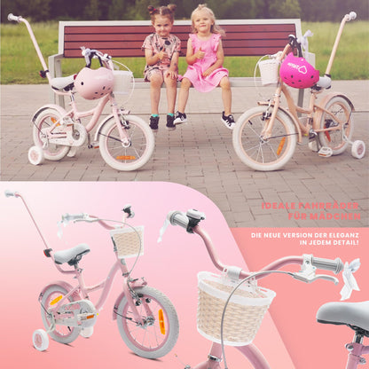 sun baby Mädchenfahrrad Flower Bike Radgröße zur Auswahl, mit Abnehmbarer Schubstange, Kinderfahrrad für Mädchen von 2 bis 6 Jahre - Meloni2