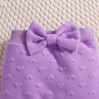 Toddler Baby Girl Outfits Long Sleeve Sweatshirt Top Trousers with Bow Tie Toddler Autumn Winter Clothing Set