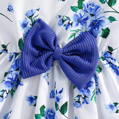 Yanmucy Kleine Mädchen Kleider mit Strickjacke Sets Baby Mädchen Kleider Kleinkind Kinder Langarm Ruffle Mantel Mädchen Kleidung für 2-8 Jahre