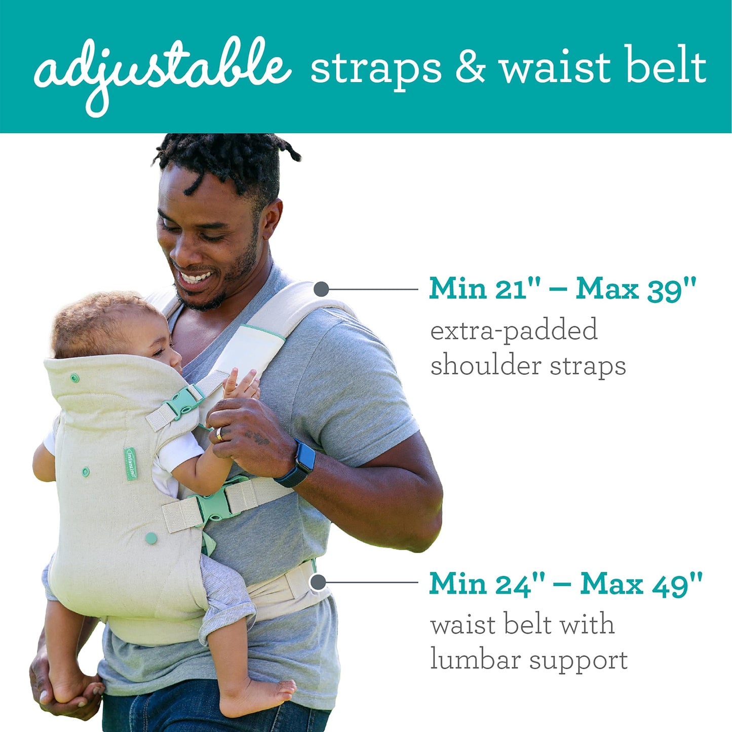 Infantino Flip Advanced 4-in-1 Babytrage, Ergonomisch, Umwandelbar, mit Blickrichtung Nach Innen und Außen, Vorne und Hinten Tragbar für Neugeborene bis Kleinkinder von 3,6-14,5 kg, Grau
