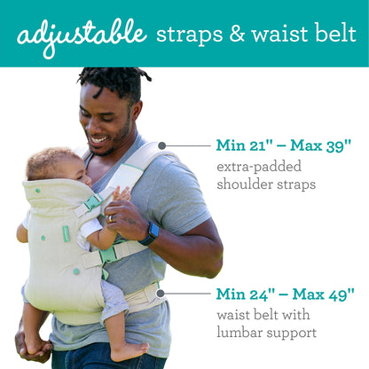 Infantino Flip Advanced 4-in-1 Babytrage, Ergonomisch, Umwandelbar, mit Blickrichtung Nach Innen und Außen, Vorne und Hinten Tragbar für Neugeborene bis Kleinkinder von 3,6-14,5 kg, Grau