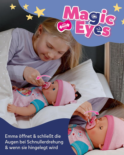 BABY born Emma - 43 cm Baby Doll - 10 Functions Including Accessories & Romper - Works Completely Without Batteries - Suitable for Children from 3 Years