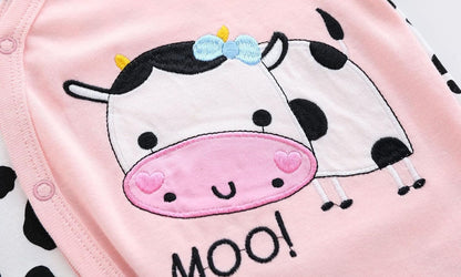 KIDDLETOWN Baby Pyjamas Newborn Baby Girls 0-3 Months Organic Cotton Long Sleeve Popper Frog Cartoon