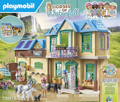 PLAYMOBIL Horses of Waterfall 71351 Waterfall Ranch, magisches Wasserfall-Paradies für Pferdefreunde, nachhaltiges Spielzeug für Kinder ab 5 Jahren